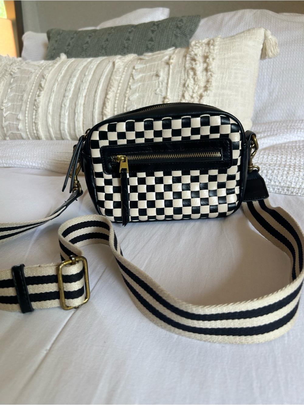 Universal Thread Black & White Checkered Crossbody Bag